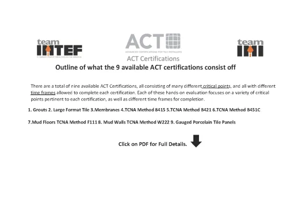 IMTEF 9 Certifications