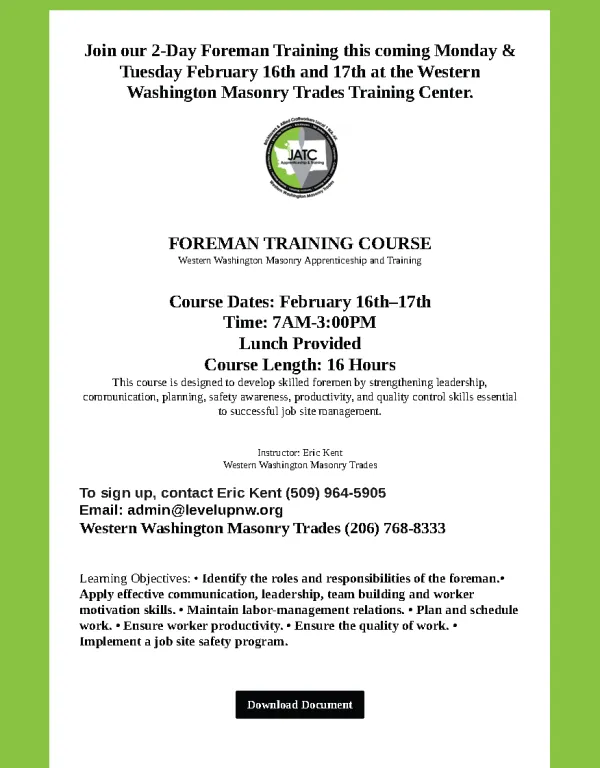 Foreman Training